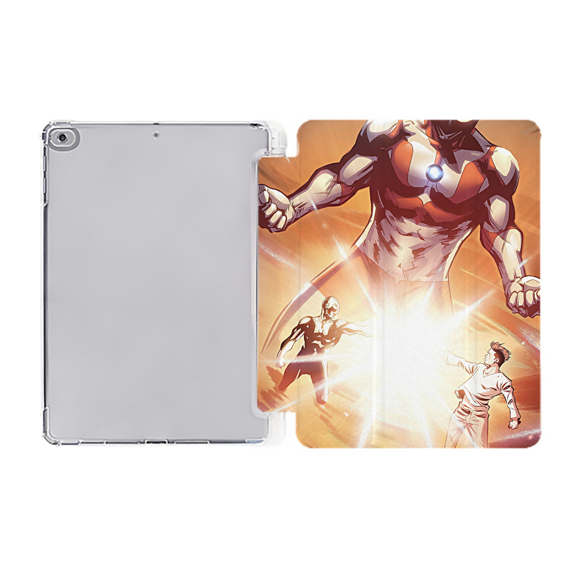 （画像用） ウルトラマン Ultraman IPad ケース ペン収納付き 三つ折りスタンド PUレザー×シリコン 対応機種9.5/10.5/10.9インチ